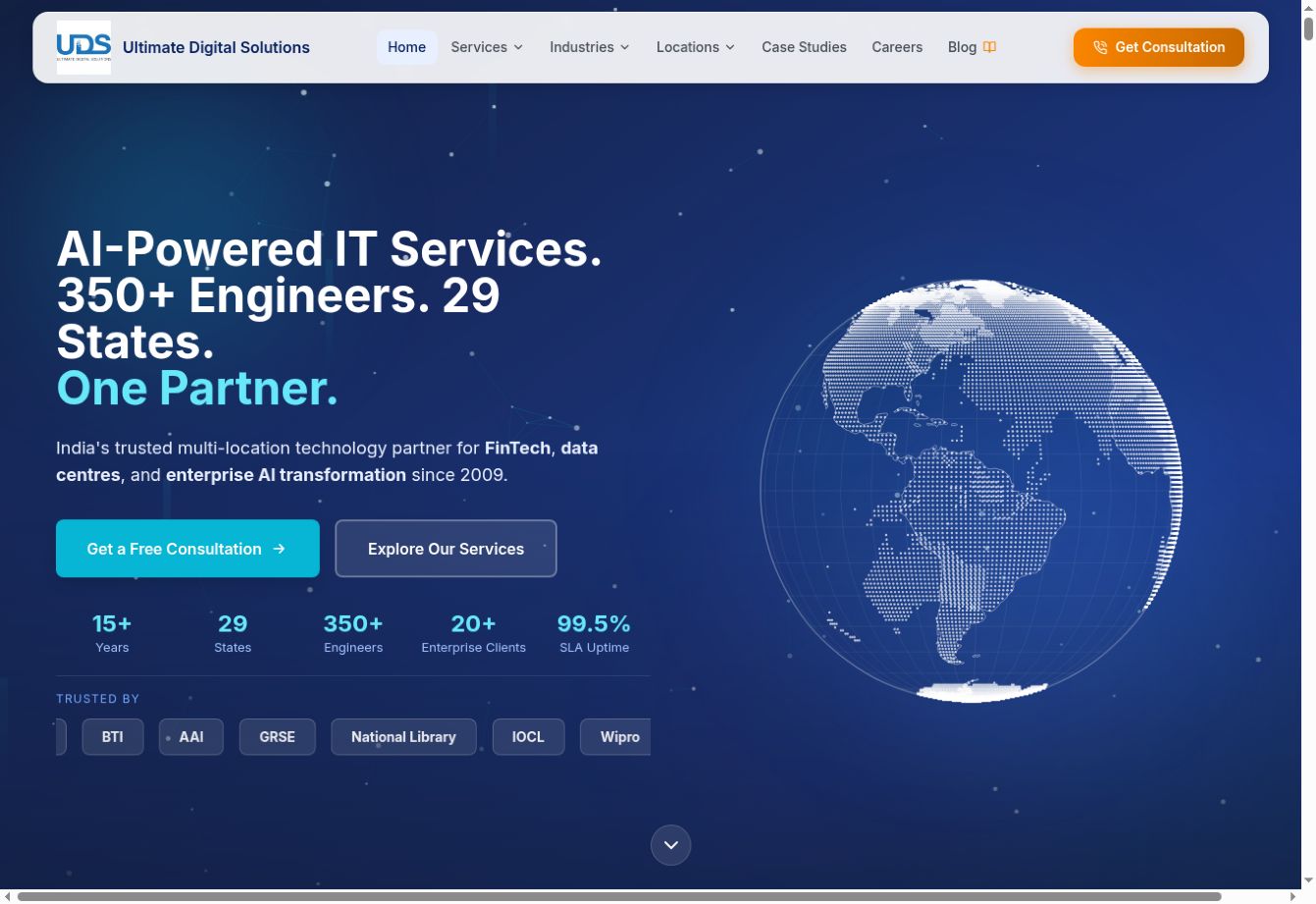 Ultimate Digital Solutions homepage preview